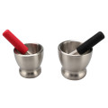 Stainless Steel Mortar and Pestle with silicone Top