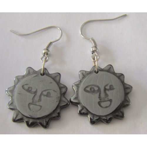 Hematite Sun Earring