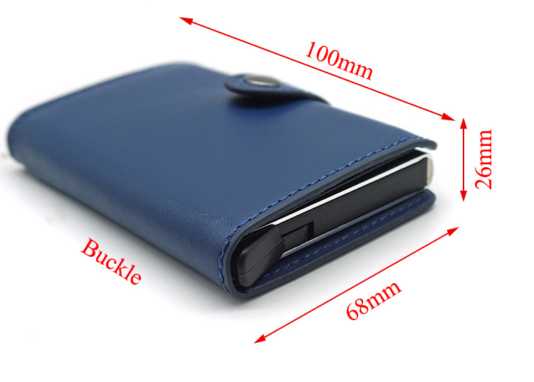 Pocket Genuine leather aluminum metal credit card holder RFID Blocking wallet