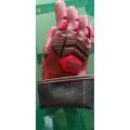 Red PVC Coated Glove TPR with Full Back of Hand Impact Guard