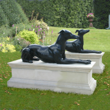 Garden decorative bronze greyhound life size lying dog statue