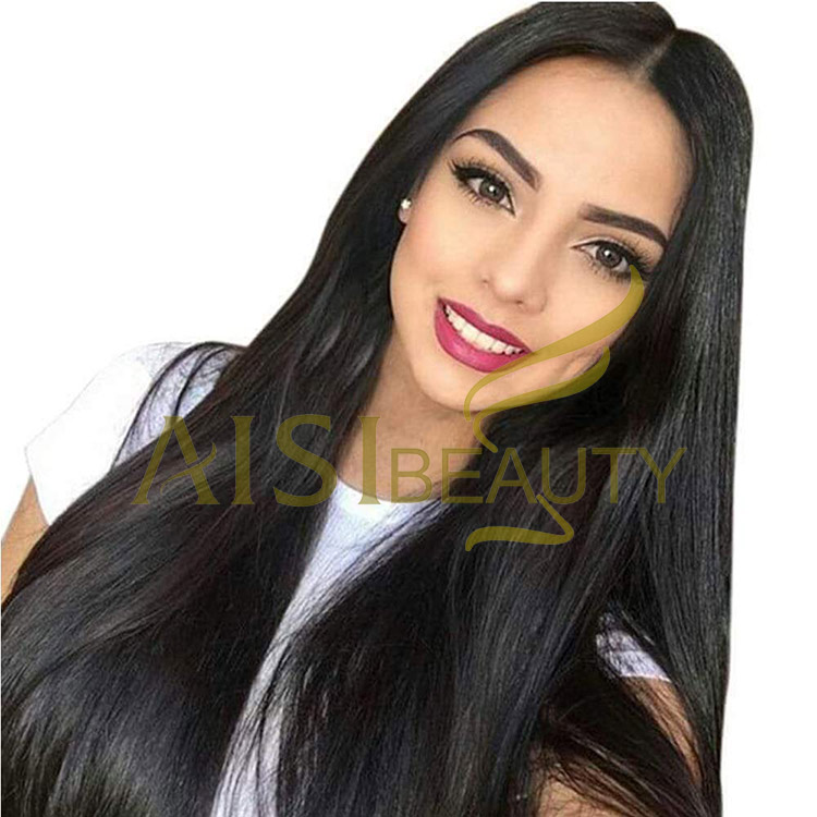 Aisi Beauty High Quality Vendor Cheap Long Straight Natural Black Wig Swiss Lace Synthetic Hair For Black Women Lace Front Wig