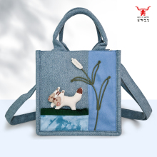 Cat Patchwork Handheld Crossbody Bag Trendy Design