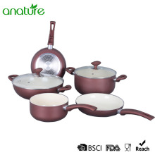 White Ceramic Pressed Glass Heat Resistant Cookware Set