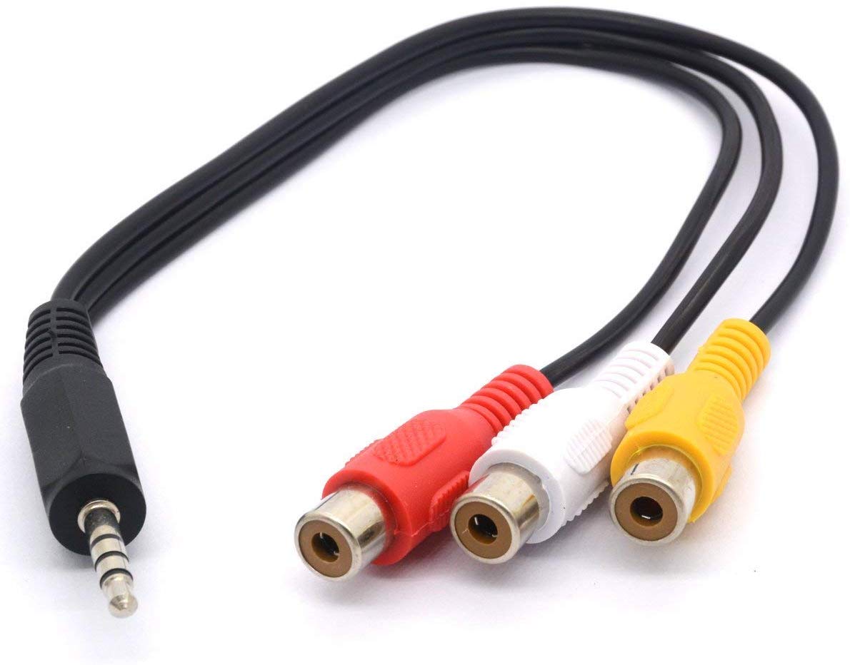 Ome Factory 3.5mm Audio Jack Male to 3 RCA Female Jack Adapter Swapter Audio Cable for AV TV