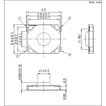 Công tắc gắn kết bề mặt 2,4mm