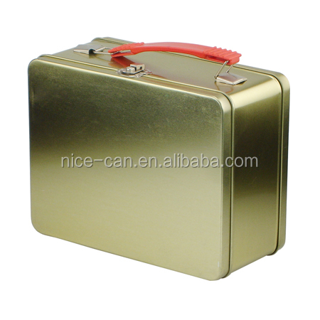 Custom Printing Metal lunch box& Metal Square lunch Tin Box With Handle