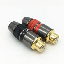 Hot Selling Gold RCA Connector Hi-Fi Audio Phono Subwoofer Speaker Plug - Female to Female for RCA Cable