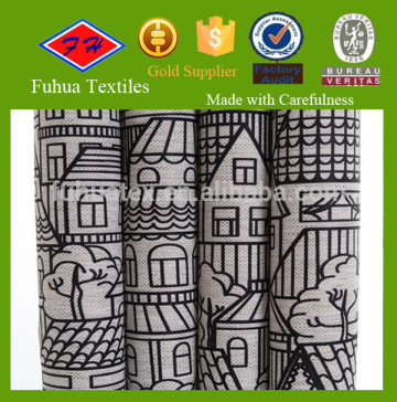 sumblimation printed polyester linen fabric for curtain