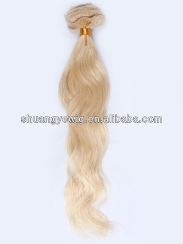 AAAAA blonde curly remy weft hair