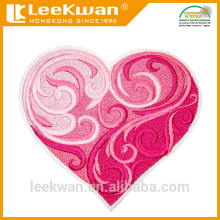 Laser-cut heart embroidered patch with sew-on backing