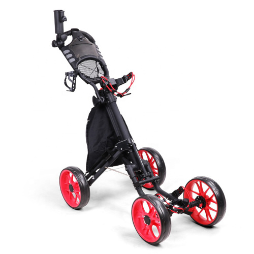Aluminum 4 Wheel Folding Golf Cart Pull Trolley