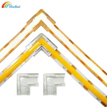 Transparent L-Shaped Connector for COB LED Strip Lights: 8mm Gapless, Solderless Adapter with Unwired Clips