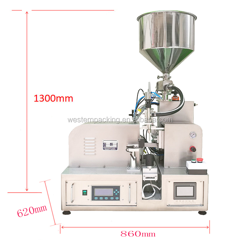 Semi automatic plastic cosmetic tube filling and sealing machine