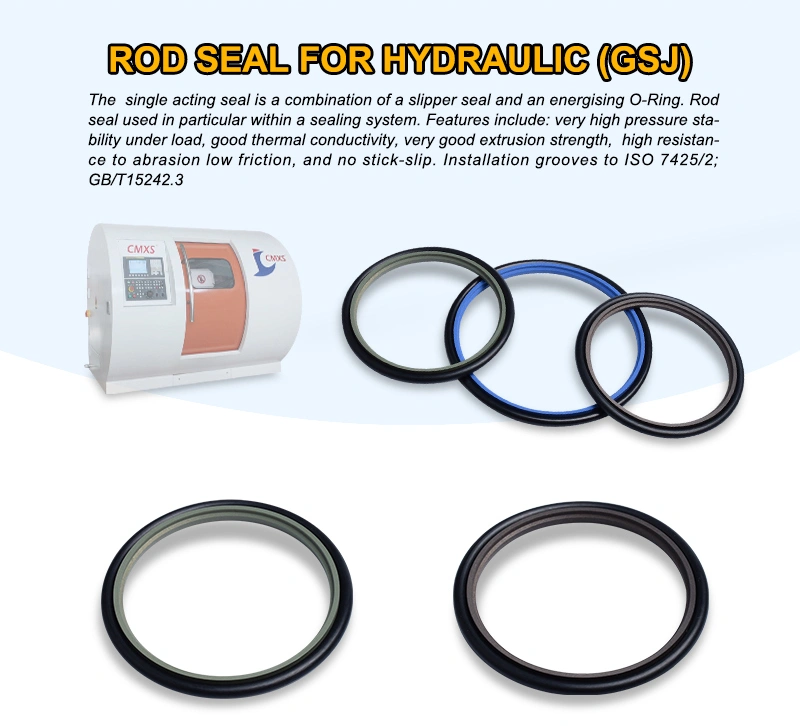 PTFE Buffer Step Rod Seal with O Ring for Mobile Hydraulics
