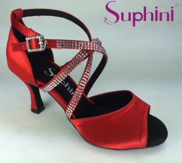 Red Woman Salsa Dance Shoes