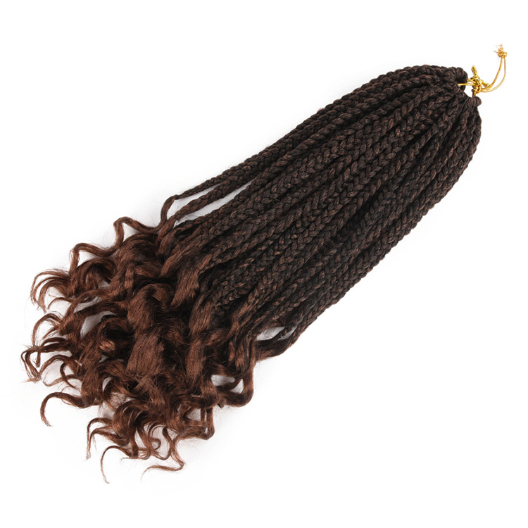 High Quality Synthetic Crochet Braids For Hair Extension Curly Ends Box Braids Ombre Crochet Hair Extension