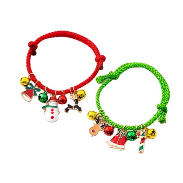 Christmas Themed Bracelet with Tree, Antler, Snowman, Bell, and Elk Charms