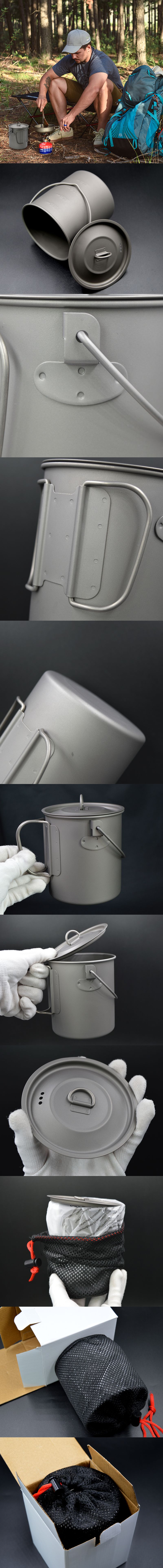 titanium camping cooking pot