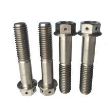 Titanium Hex Flange Head Race Bolt With Drilled Hole Lockwire (Triumph Brake Calliper Bolts)
