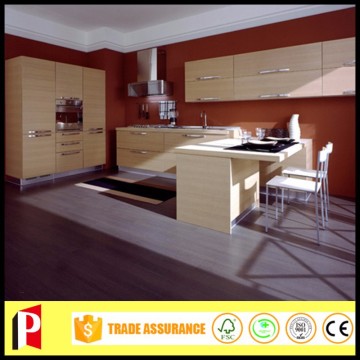 Melamine wood grain kitchen cabinet modular home with kitchen table top