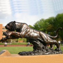 animal metal bronze garden metal craft life-size bronze tiger statue