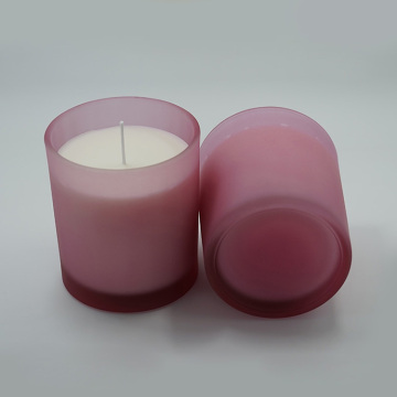 Soy Wax Scented Candle with frosted glass holder