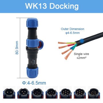 WK13 Plug Penerbangan Penyambung Docking Waterproof