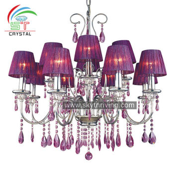 purple crystal chandelier color