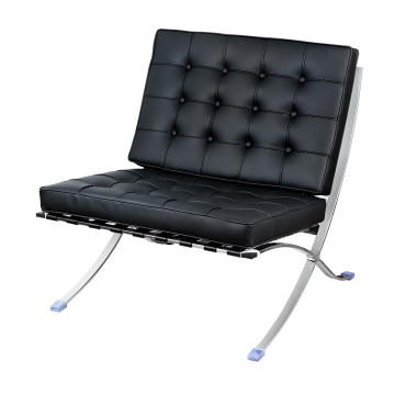 Stainless steel black microfiber leather Barcelona chairs