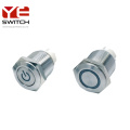 Yeswitch 16mm sakelar tombol tekan logam anti-vandal