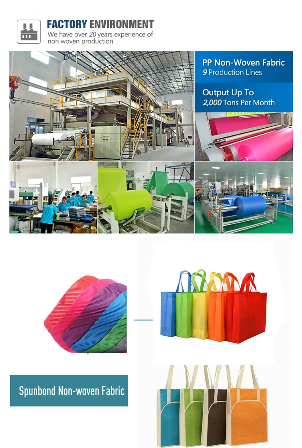 Factory Manufacture Various Biodegradeble Non Woven Fabric Roll