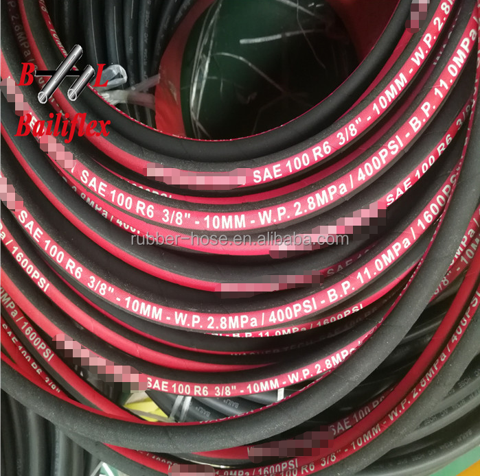 high quality fibre braid hydraulic hose SAE 100 R3 R6 with wrap and smooth cover from BAILI HOSE factory