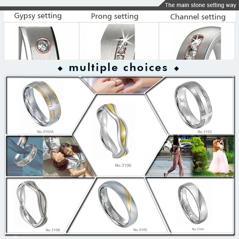 Fashion 925 Silver Ring Gold Plated Couple Lover Rings for Men and Women