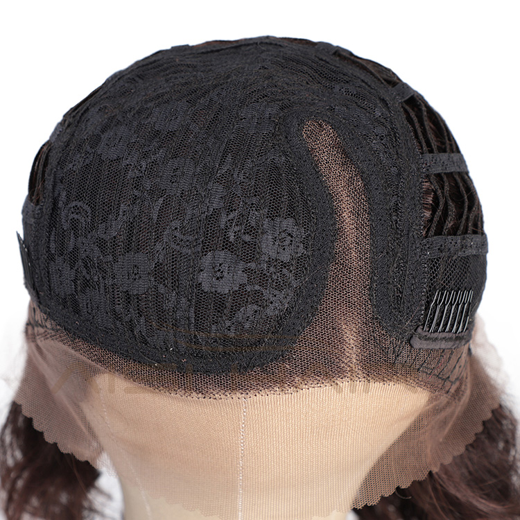 Aisi Hair 100% Brazilian Human Hair Color 2# Short Bob Swiss Lace Wigs Body Wave Human Hair Lace Front Wigs For Black Women