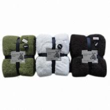 Solid Microfiber Sherpa Fleece Blankets, 1-layer Both Sides Brushed