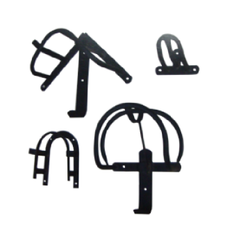 Set of four saddle rack frame equine items
