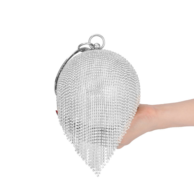 Rhinestone Round Ball Evening Bags For Women Mini Tassels Purse Ladies Ring Handbag Fashion Luxury Clutch Bags