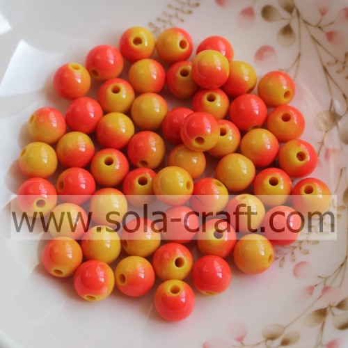 Double Solid Colors Smooth Round Acrylic Beads for Decoration