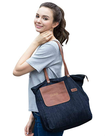 Denim Totes Shoulder Bag with Pockets