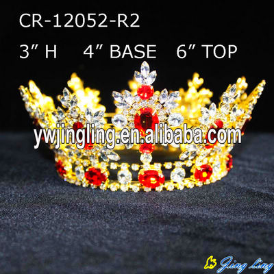Full Round Gold Plated Beauty Queen Crowns