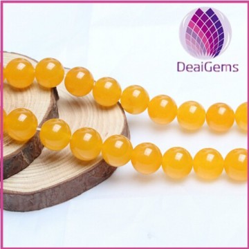 whole sale price 6mm yellow chalcedony round beads gemstone beads for jewelry