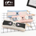 Popular simple color embroidery partysu pu pencil case