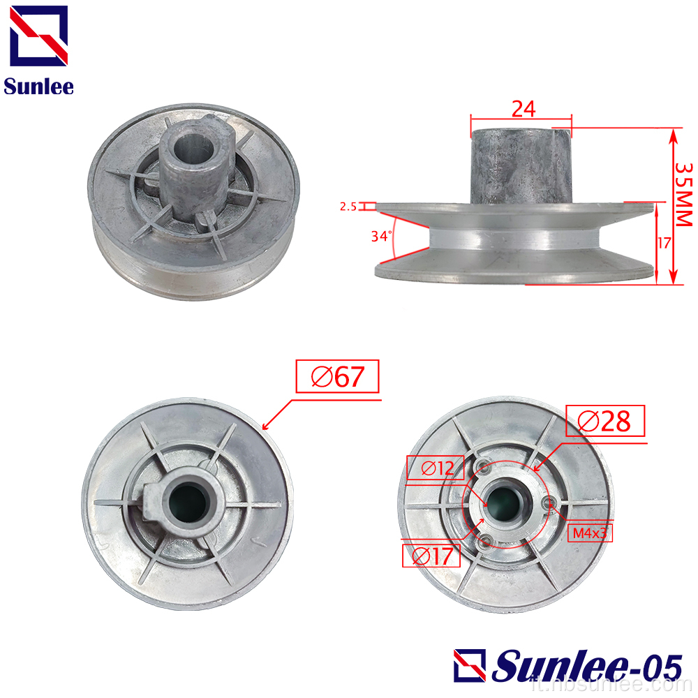 Doppia vasca Motore lavatrice Puleggia D67mm