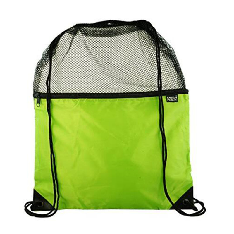 Green Mesh Drawstring Backpack