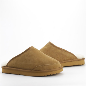 Warm Men's Sheepskin Slippers In Winter