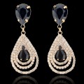 Circle Rhinestone Drop Earrings Fashion Jewelry