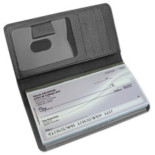 faux leather PU checkbook holder