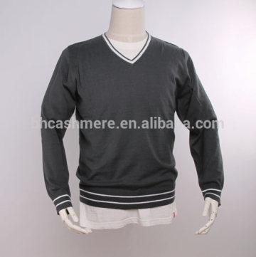 Men's simple style cotton sweaters school sweater v neck pullover sweaters