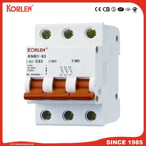 6KA Mini-Leistungsschalter mit CB KNB1-63 4p